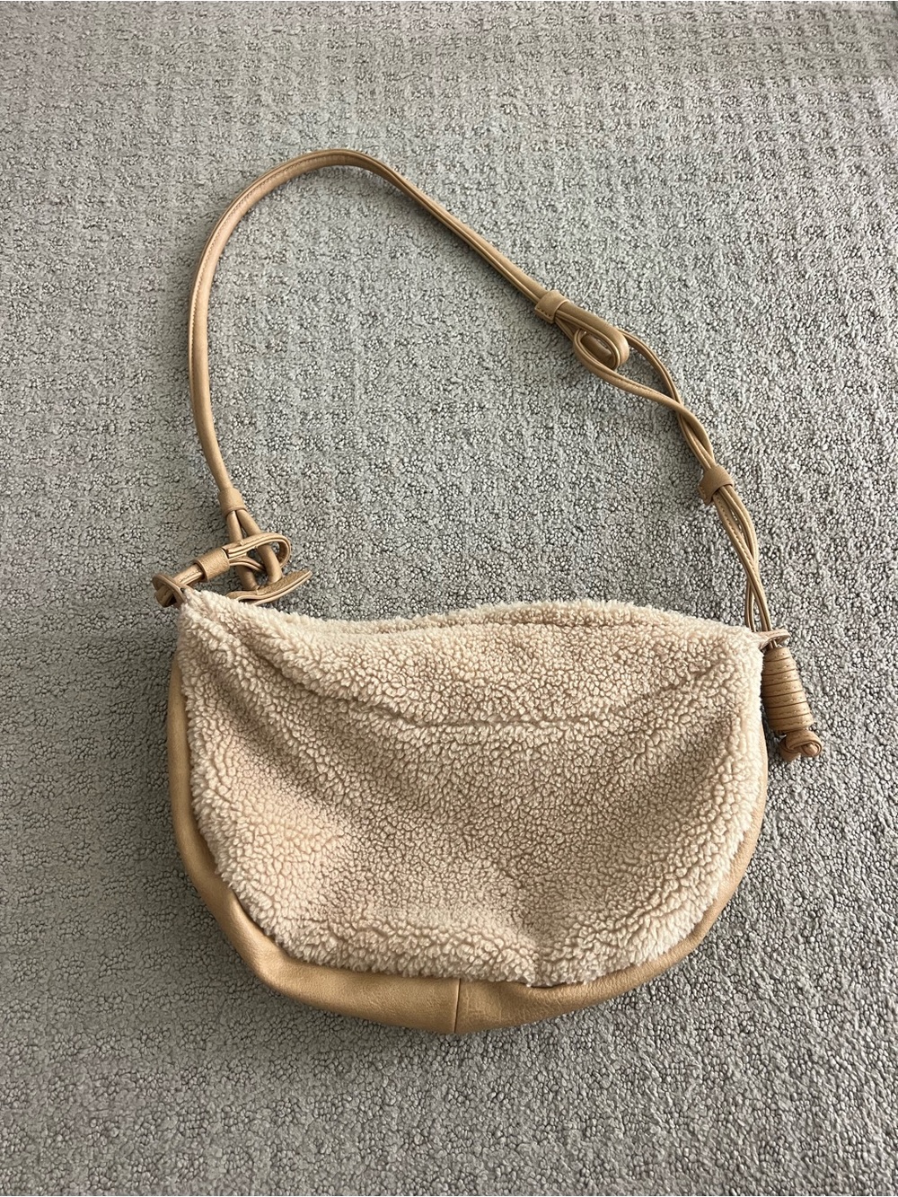 Free People Beige Shearling Crossbody Bag - Women